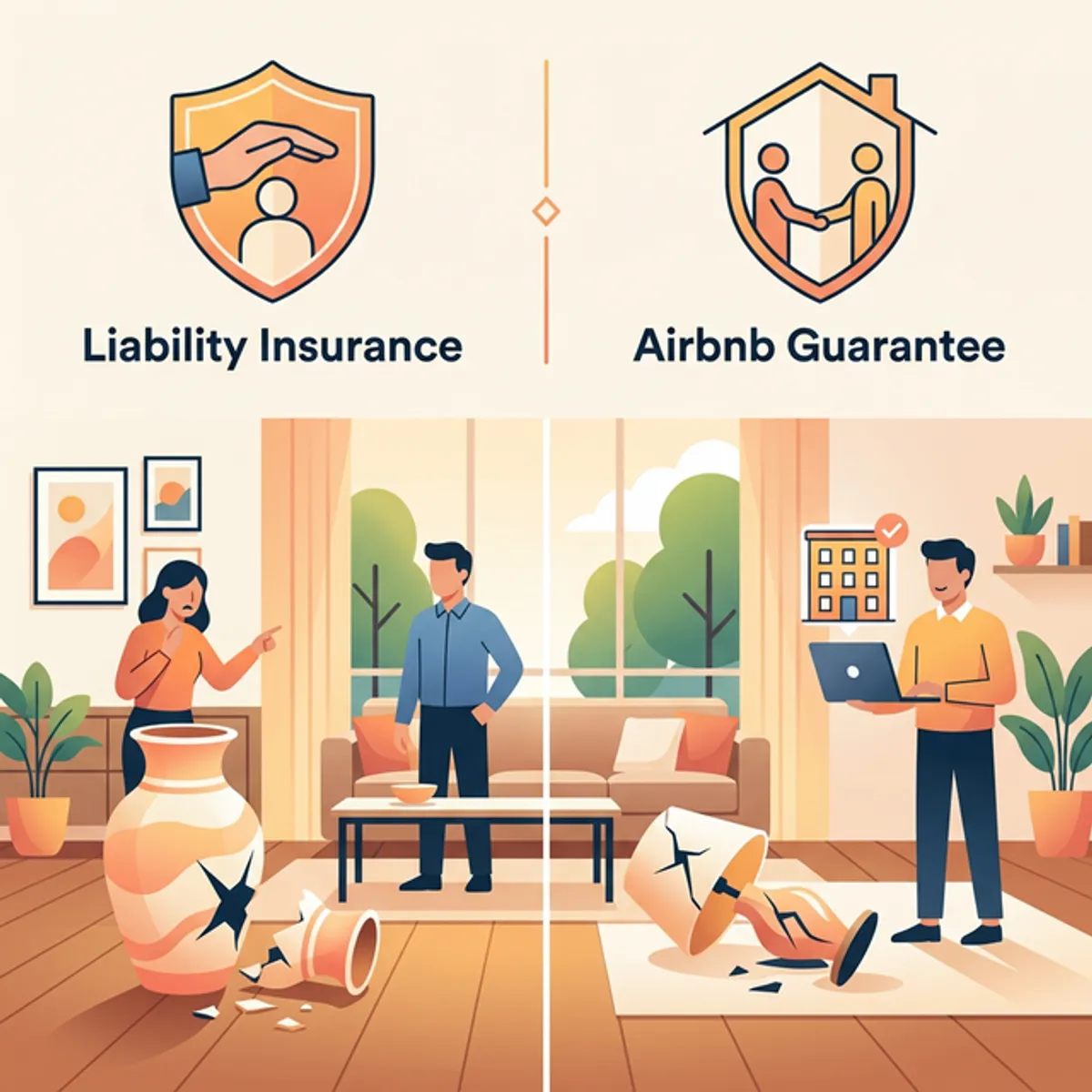 Titelbild für den Artikel: AirBnB-Schäden – Wer zahlt was? (Haftpflicht vs. AirBnB-Garantie)